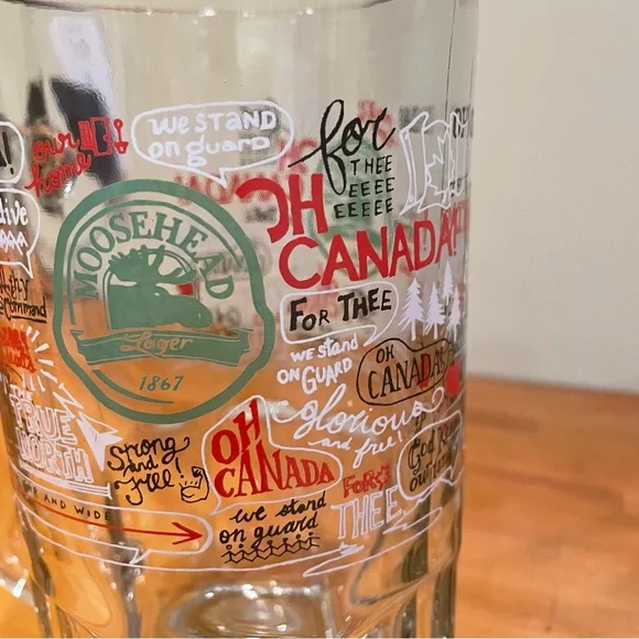“OH CANADA” Glass Beer Mugs - Set of 2 - Picture 4 of 8